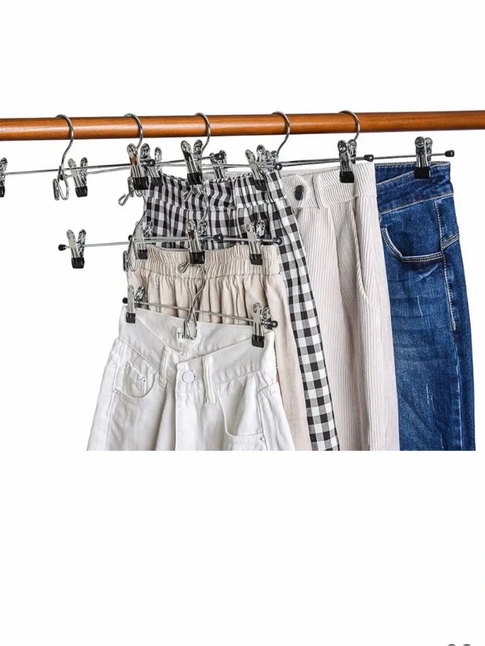 Space Saving Hangers Rose Gold Pink Metal Pant Jean Skirt Clip Clothes -10 Pack
